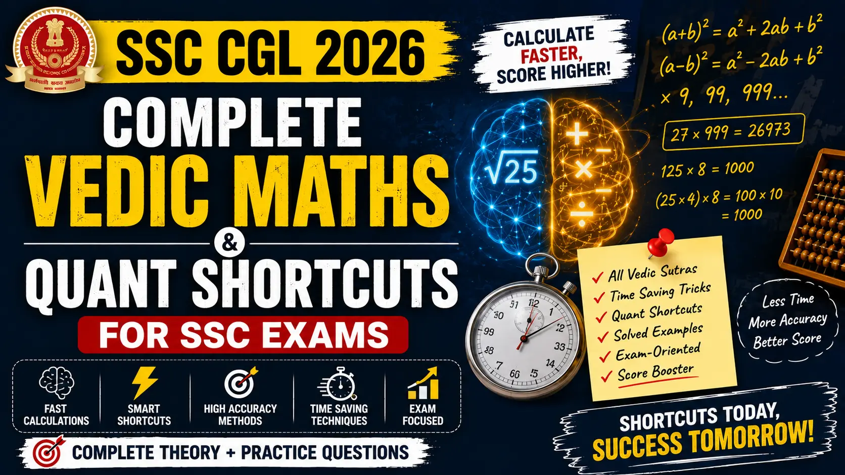 Complete Vedic Maths and Quant Shortcuts for SSC Exams